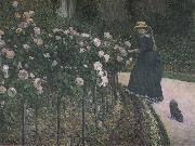 Gustave Caillebotte Some Rose in the garden oil on canvas